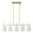 35.4" 5-Light Modern Coastal Capiz Shell Linear Kitchen Island Pendant