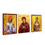 Ensemble de 3 affiches murales encadrées, triptyque d'icônes orthodoxes byzantines sur toile, décoration religieuse chrétienne représentant Jésus-Christ, la Vierge Marie et des saints, pour la maison, l'église ou le bureau. Décoration spirituelle sur fond doré. Œuvre d'art religieuse.-586577193