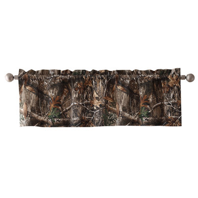 Cotton Blend Camouflage Tailored Window Valance