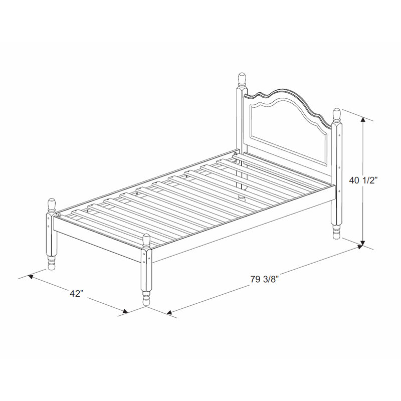 Kielin 100% Solid Wood Reston Bed, Twin, Mocha