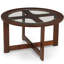 Ensemble de table ronde avec plateau en bois massif et table basse avec 4 tabourets
