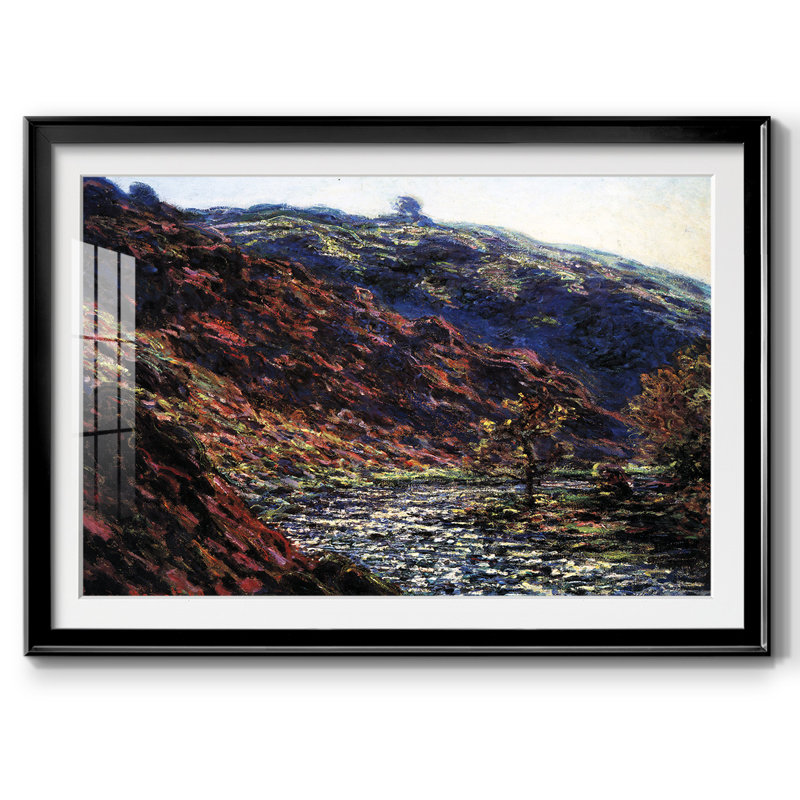 «Gorge Of The Petite Creuse», reproduction encadrée sur papier par Claude Monet, H 27 po x l 39 po x P 1,5 po, Noir
