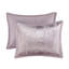 Édredon en velours froissé 5 pièces pour très grand lit - Revers en microfibre, aspect plissé, rembourrage, les coussins décoratifs doivent être rembourrés s'ils sont compressés avec un édredon, 2 taies décoratives, coussins, 100% charmeuse