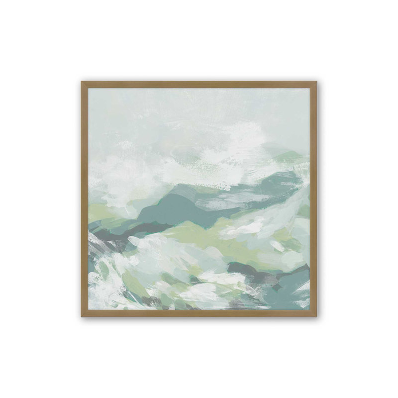 Verdant Rolling Waves II, reproduction sur toile dans un cadre, H 17,75 po x l 17,75 po, Cadre d'angle ouvert brossé doré