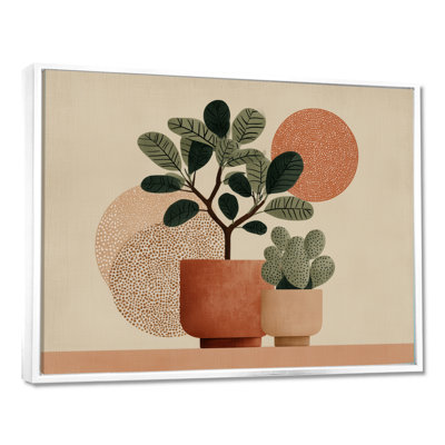 «Green and Terracotta Minimalisme Sage Elegance», impressions encadrées botaniques, art mural sur toile botanique vert