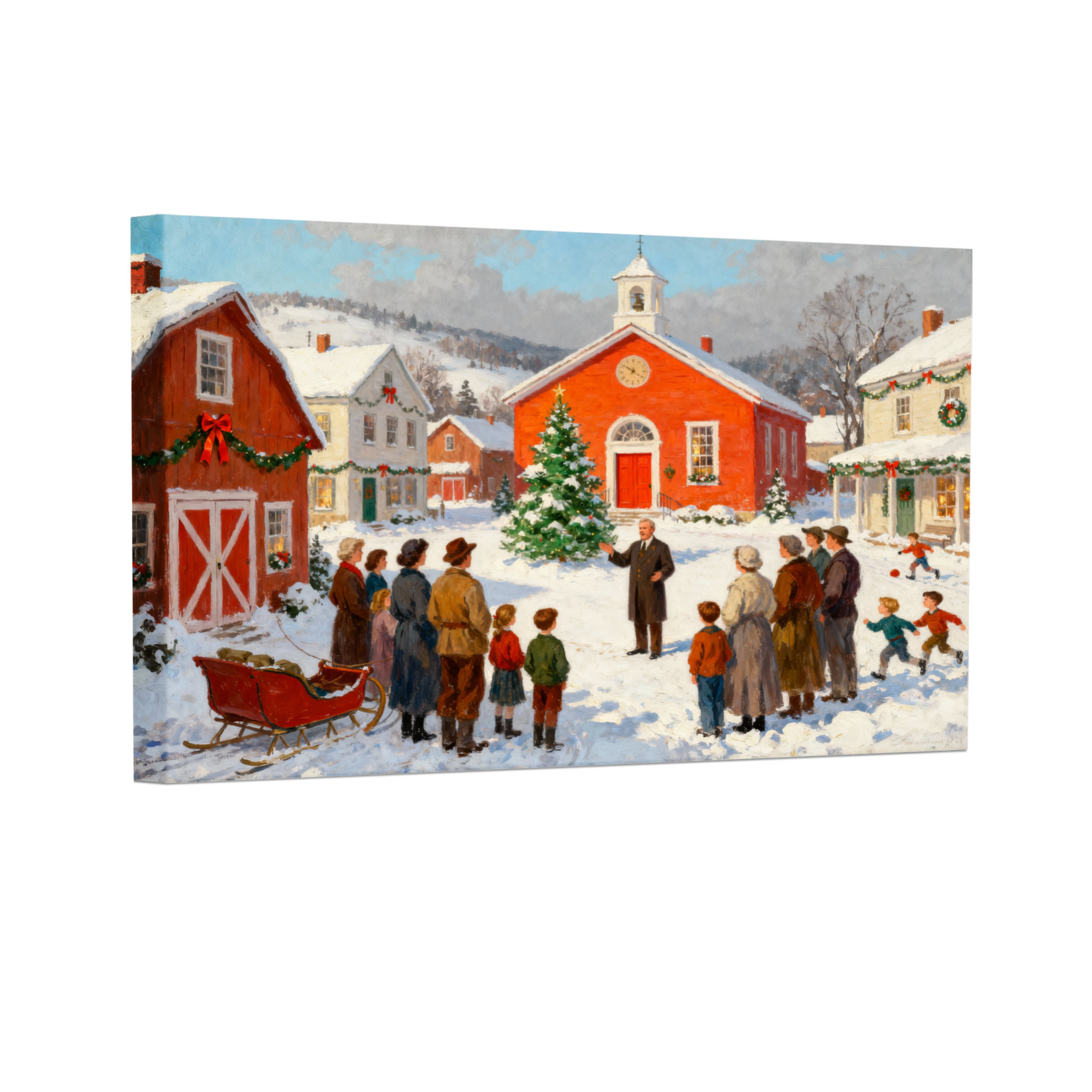 Ophelia & Co. Christmas Winter Village Christmas Scene With People And ...
