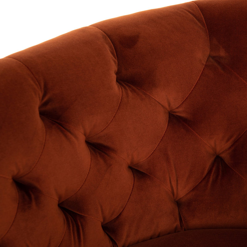 Hanover Swivel Barrel Chair, Sapphire Rust Velvet