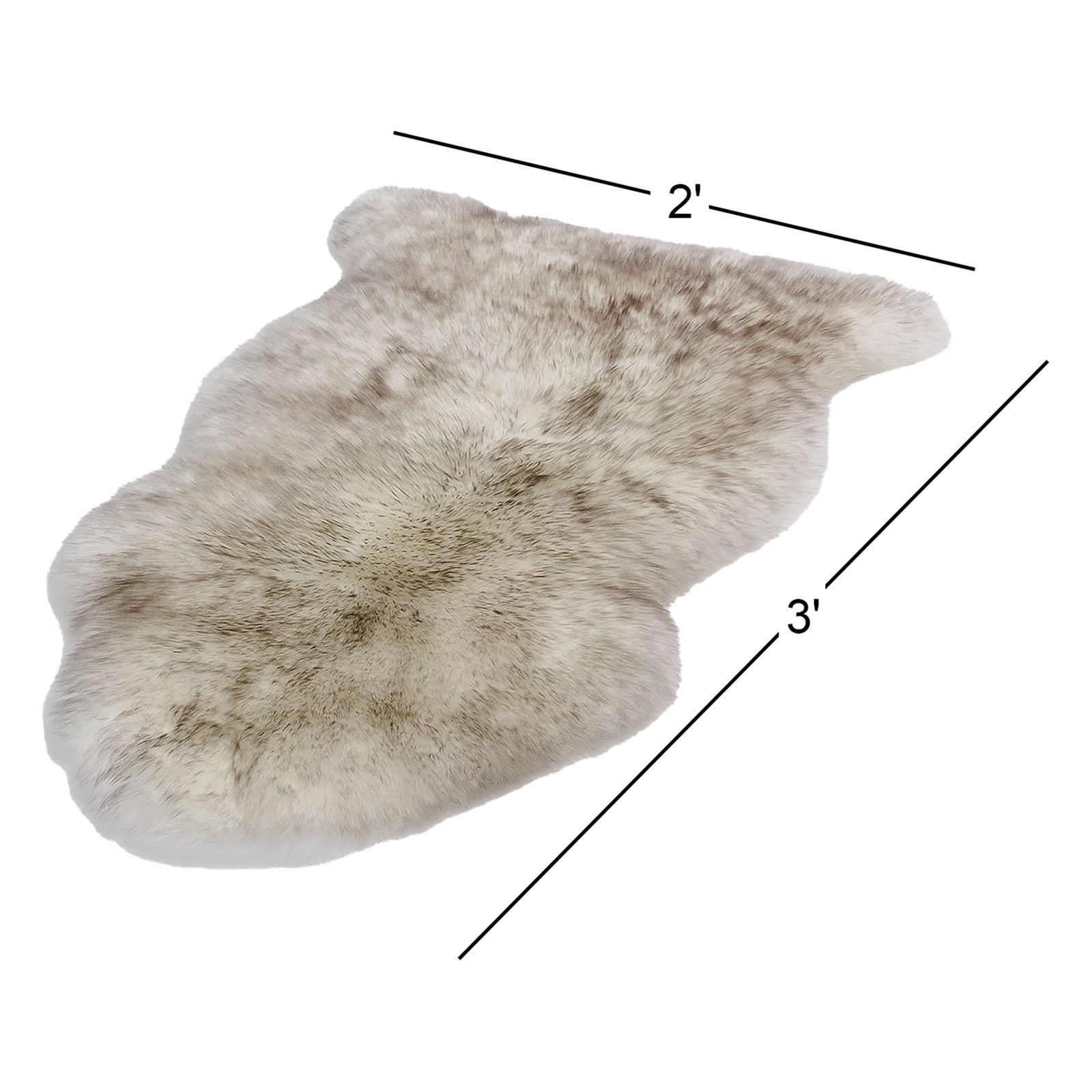 Enderby Sheepskin Wolf Tip Rug, Novelty 2' x 3'
