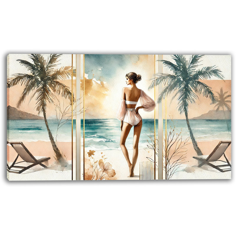 Tropical Daydream Triptych Wrapped Canvas Wall Art, 24" H x 42" W