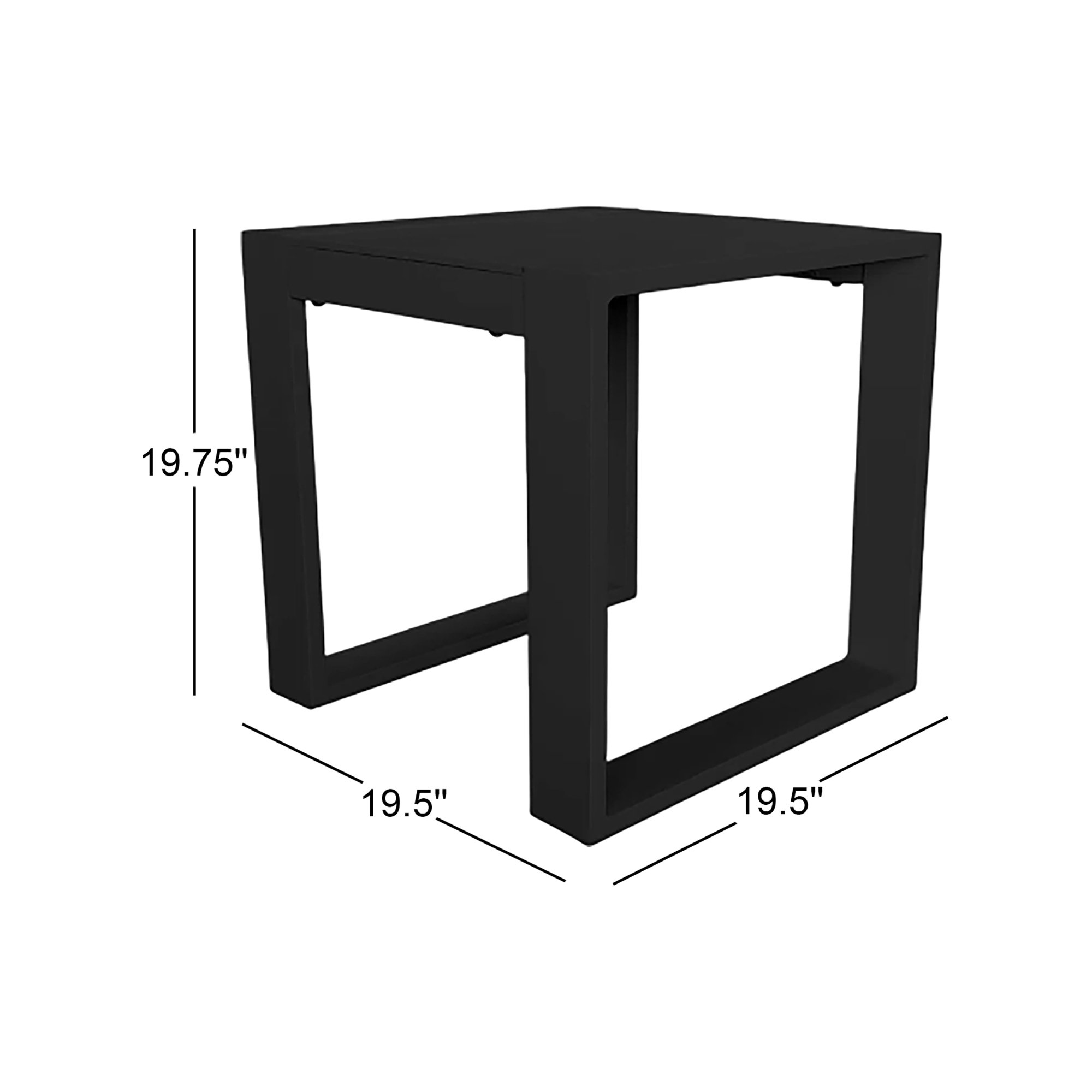 Dover 19.5'' Aluminum Outdoor Side Table, Black
