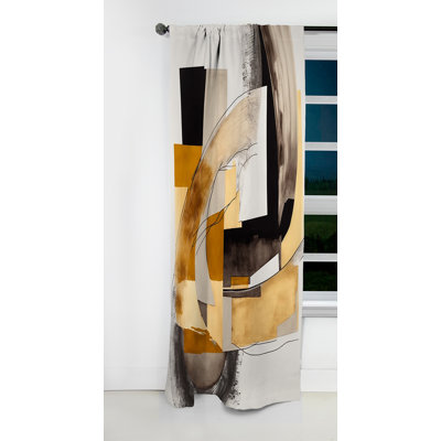 Glam Art Deco Abstract IV - Abstract Curtain - Blackout Abstract Curtain - 1 Panels