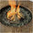 Circular propane pit table with lava rock