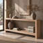 Grande console rustique à 2 niveaux avec placage de bois, 161,8 cm (63,62 pouces), idéale derrière un canapé ou dans un couloir.