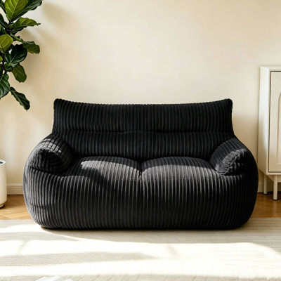 Fauteuil à billes avec causeuse, canapé en velours côtelé pour enfants, adultes, emballage compressé