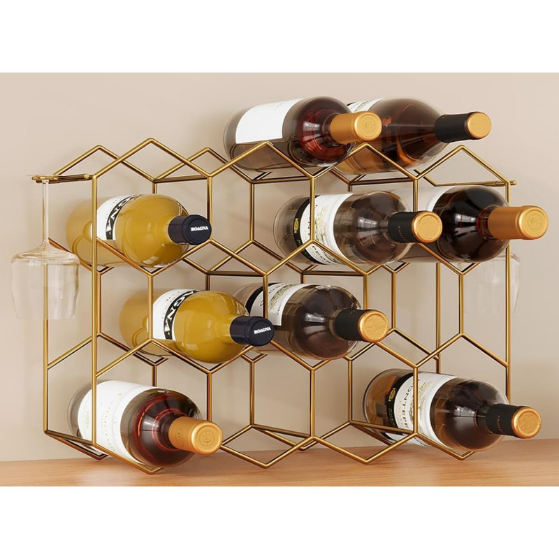 Tabletop Wine Bottle Rack Gold