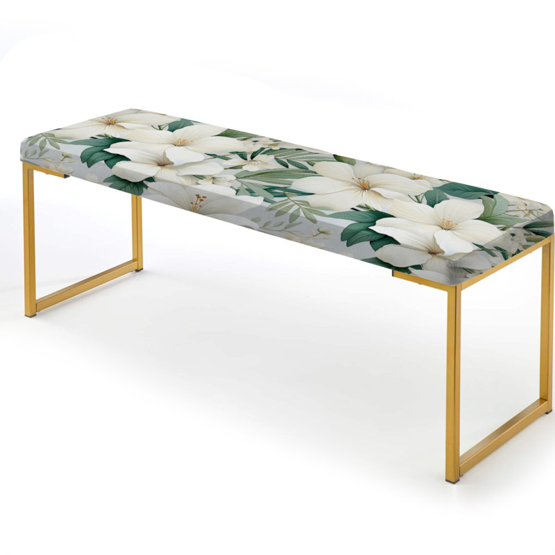 Minimaliste, motif tropical I - banc rembourré tropical doré