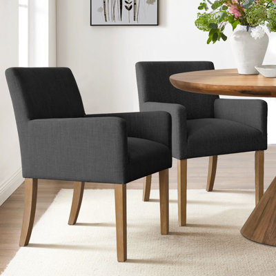 Fauteuil de salle à manger rembourré en bois massif de 20,5 po de hauteur