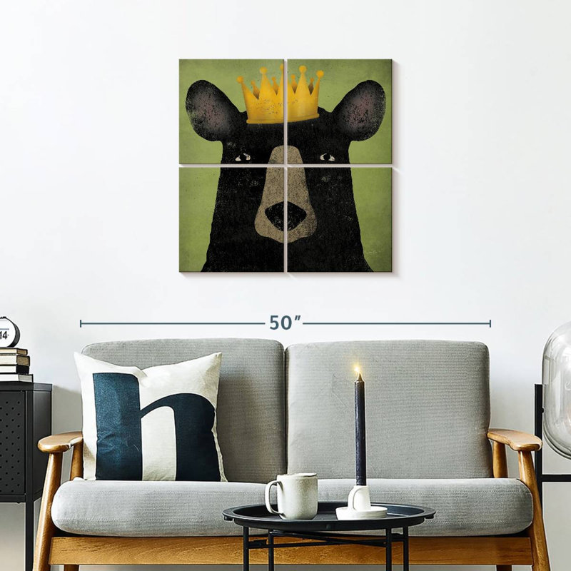 Brampt The Black Bear With Crown, 26" H x 26" W