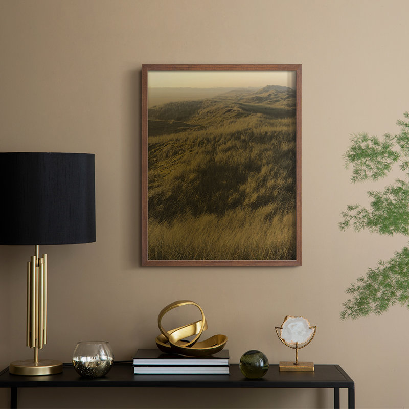 Golden Fog I, reproduction encadrée - bois massif, H 30 po x l 24 po, Noyer