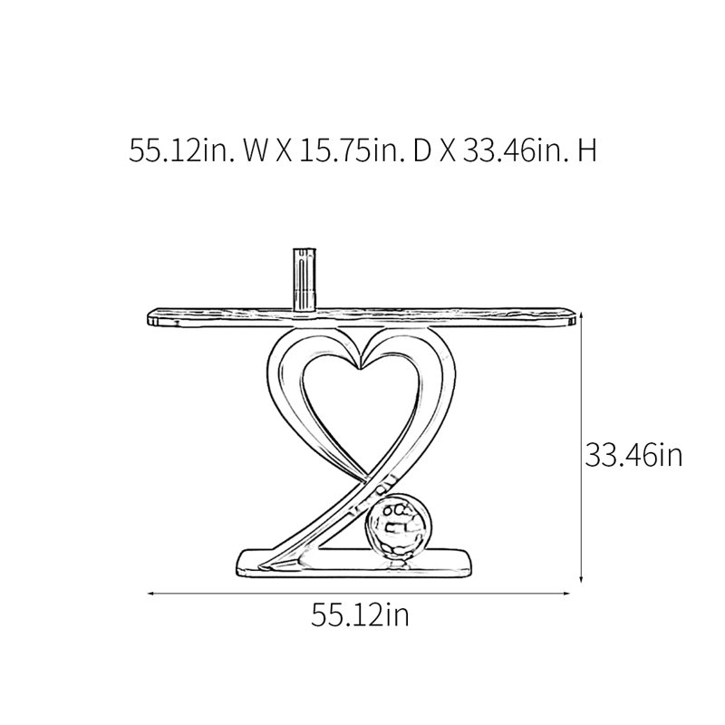 Console Modern Minimalist Art, H 33,46 po x l 55,12 po x P 15,75 po