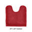 Tapis pour salle de bain en U capitonné réversible 100% coton Llarely Premium, ultra doux et super absorbant, lavable à la machine, 20 po x 20 po, rouge-110275821