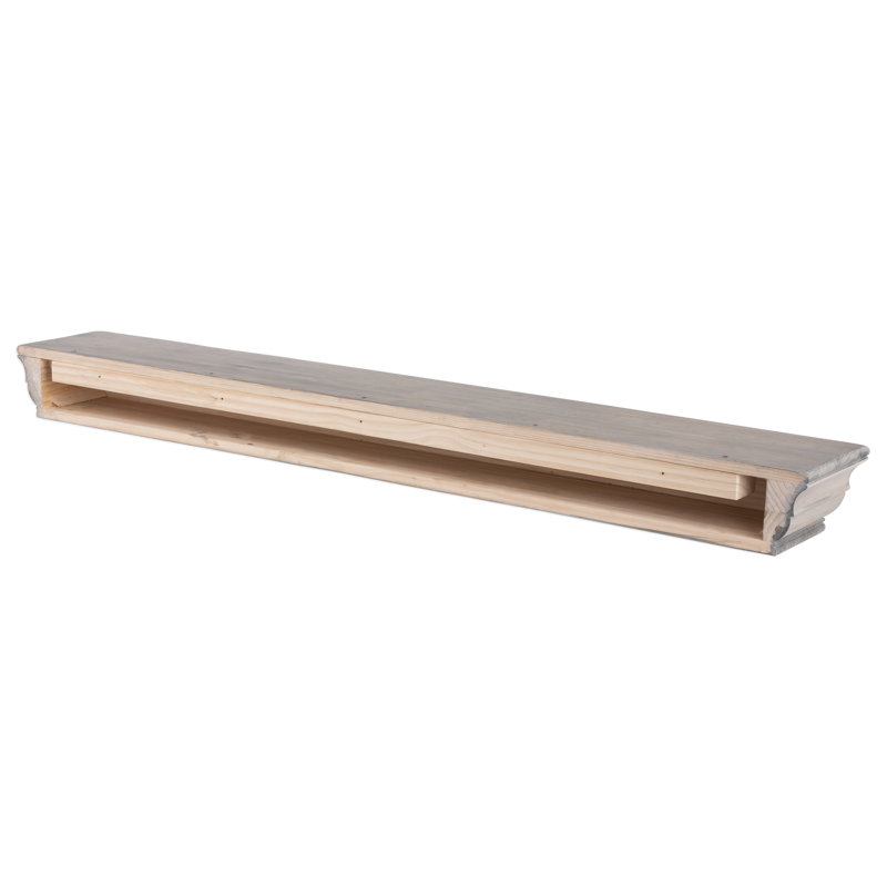 48" Ash Gray Stained Wood Floating Mantel Shelf