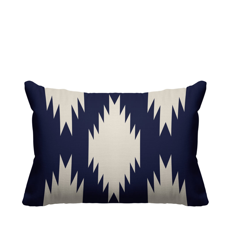 Coussin intérieur / extérieur Yuma Southwestern, Bleu marine
