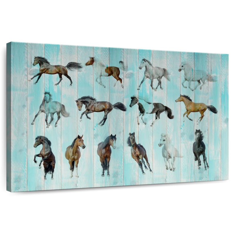 Wooden Horses, 30" H x 45" W
