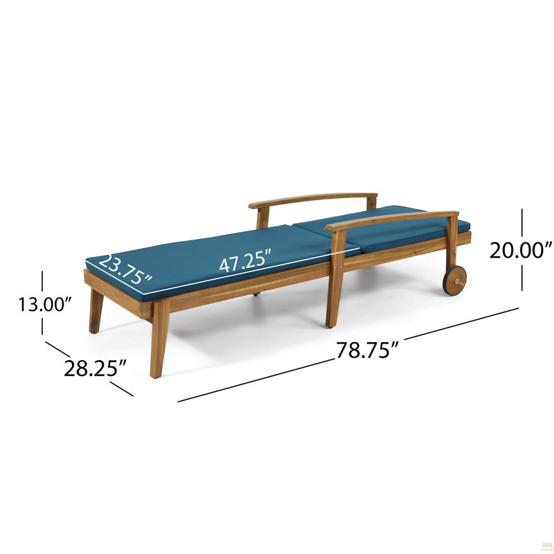 Chaise Lounge, Natural, Blue