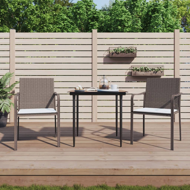 Ensemble repas d'extérieur carré L 31,5 po Marras, 4, Brun