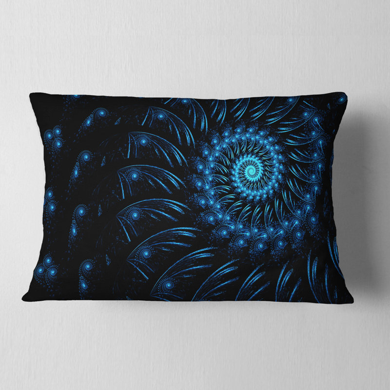 Coussin , Rectangulaire, Bleu, 12 po x 20 po