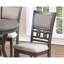 Chaises d'appoint de salle à manger (2), couleur grise, siège rembourré, style contemporain et gris bois d'hévéa, coussin confortable