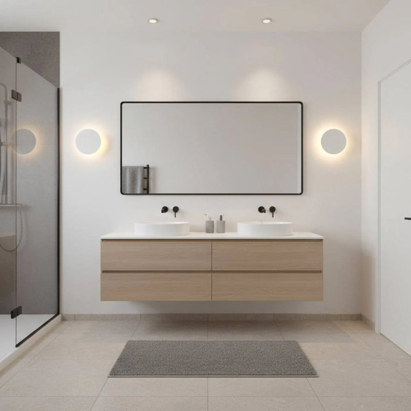 UltraBeam 6 Watt LED Round White Bathroom Wall Light IP65 Rated  3000k Warm White