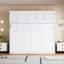 Grand lit mural avec finition blanche, conception d'espace pour le bureau à domicile, lit sans sommier requis, meubles, facile à plier et à déplier
