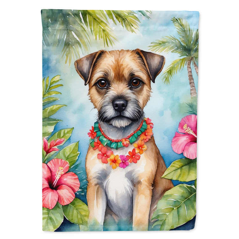 Drapeau de maison Border Terrier Luau