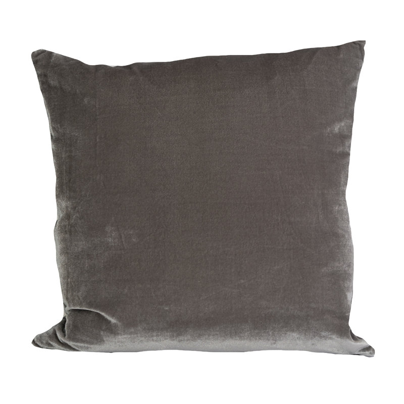 Coussin en velours matelassé Layla 18 x 18, gris