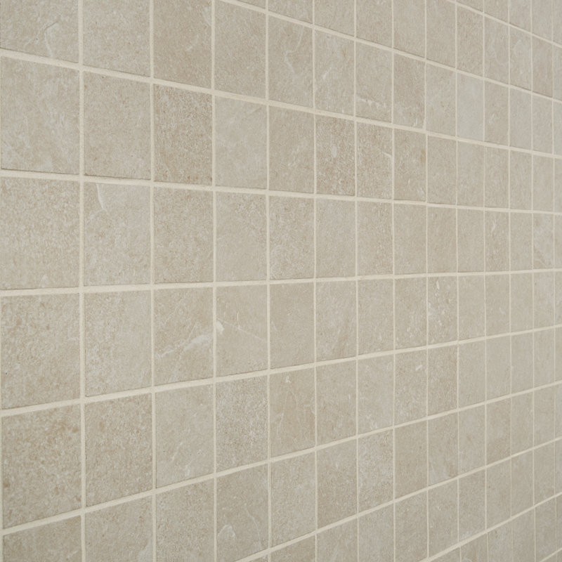 Monolith 11.81 In. X 11.81 In. Matte Porcelain Mosaic Floor And Wall Tile (0.96 Sq. Ft. / Each), Crema Beige