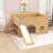 Wood Low Loft Bed with Slide and Storage Shelves-838121806