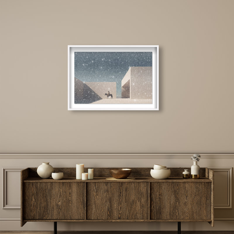 Lone Equestrian II Print by Oliver Gal, 25.5"H x 37.5"W, White Shadowbox