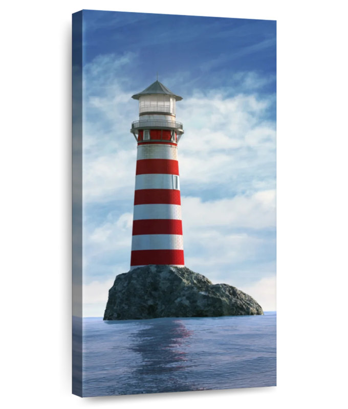 White And Red Lighthouse, 54" H x 27" W