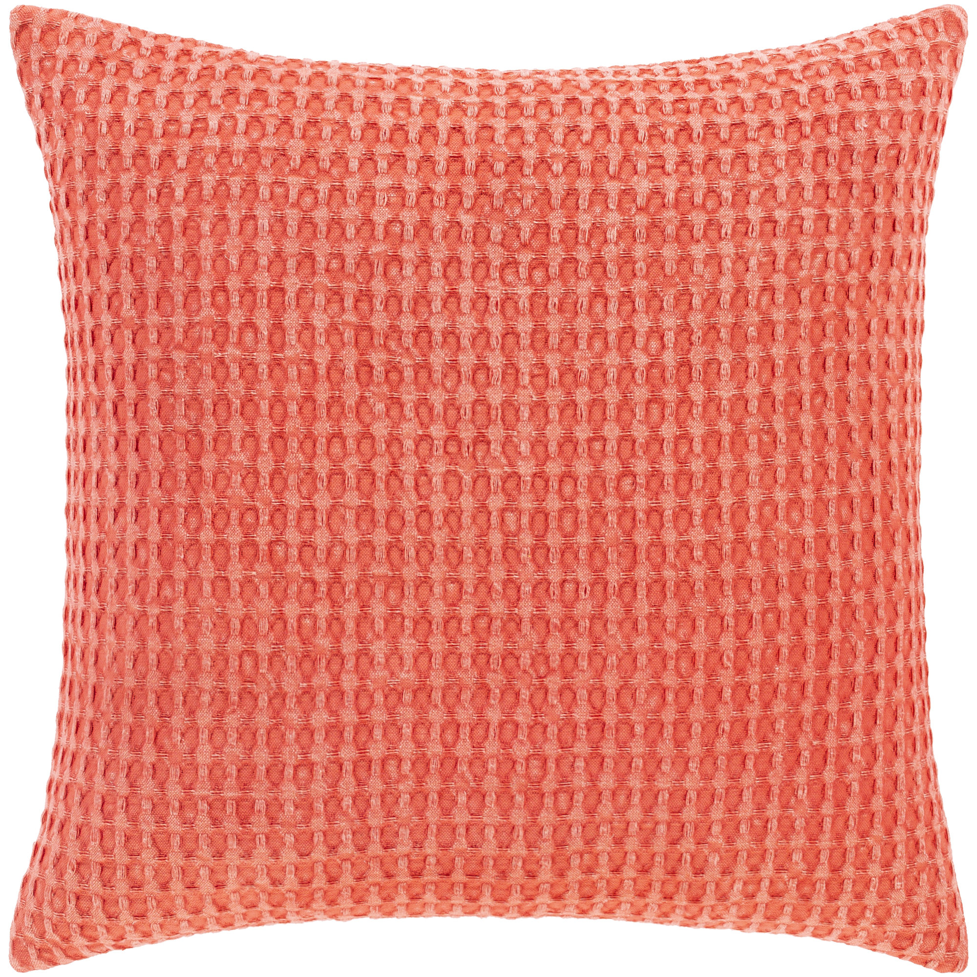 Kappa Geometric Cotton Throw Pillow, Bright Orange, 20" x 20" , No Fill