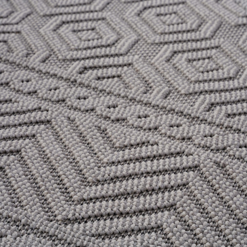 Geometric Rug, Machine-Woven Area Rug For Indoor And Outdoor, Rectangle 5'3" x 7'6"