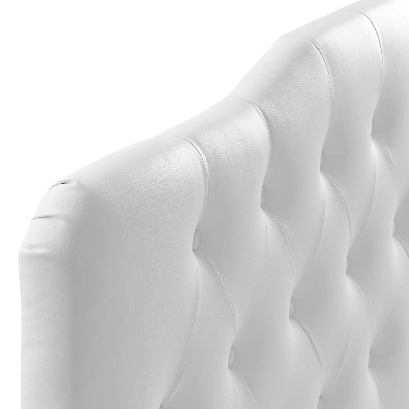 Annabel White Faux Leather Queen Tufted Headboard