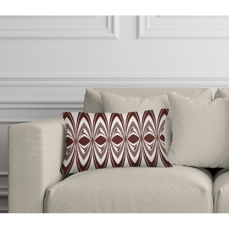 Coussin décoratif intérieur / extérieur Chinasa Tribal, Brun
