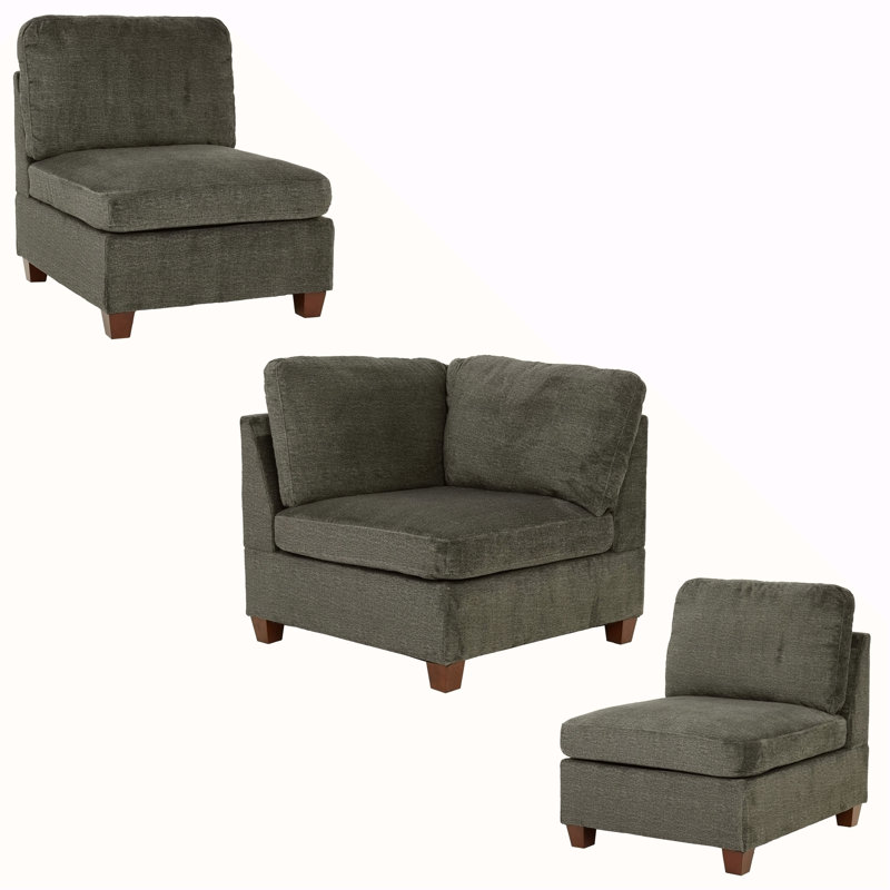  3 pièces en gris, Gris chenille, Brun