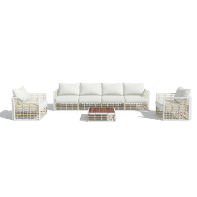 7-Piece Metal Patio Sectional Sofa Set With Cushions