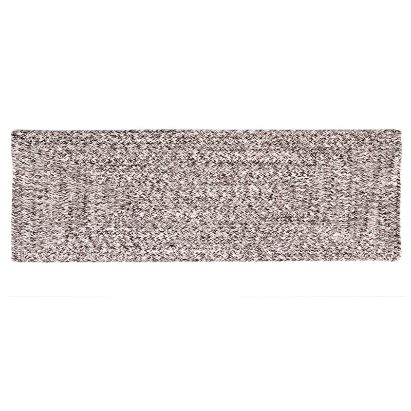 Tapis noir et blanc tressé Ociuso, Ovale 2 pi x 6 pi