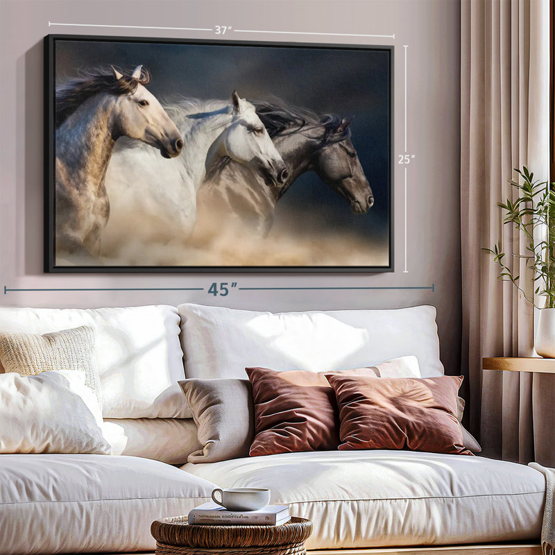 Magnifique chevaux, reproduction sur toile, H 9 po x l 13 po
