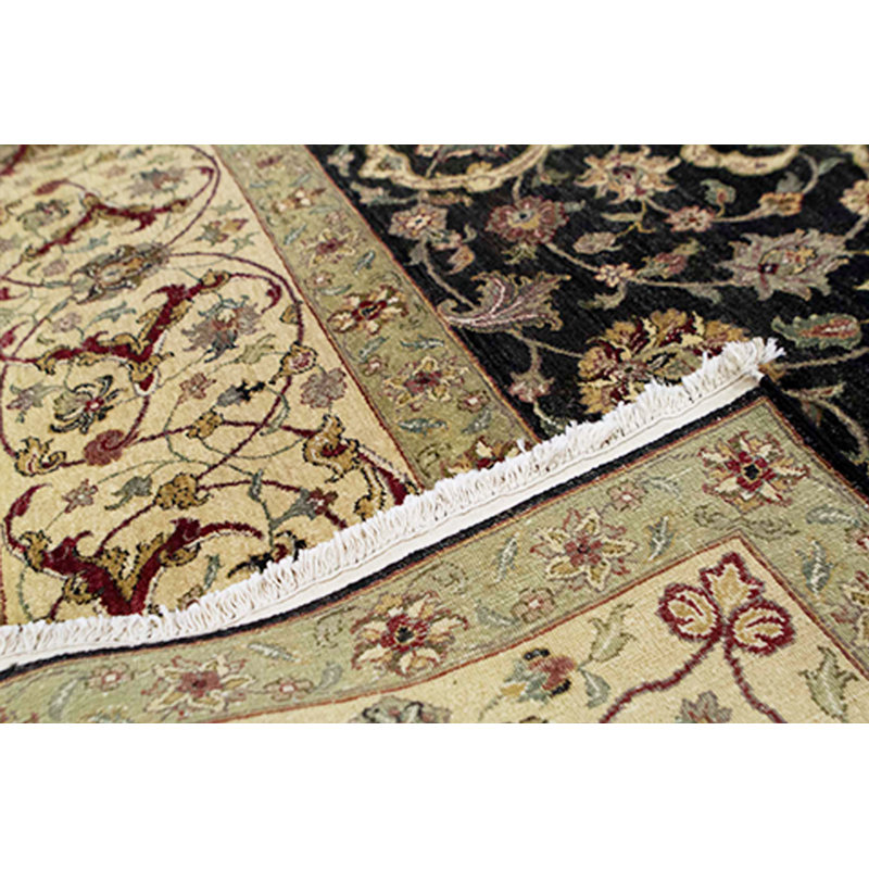 Tapis noir de haute qualité noué à la main