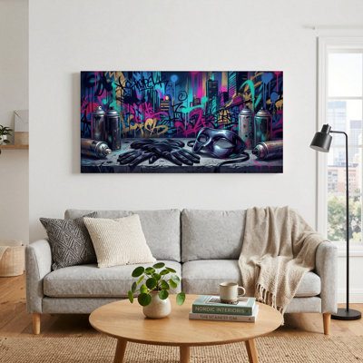 Ensemble d'une toile murale de style graffiti
